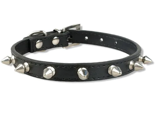 1 Row Cute Rivets Studded Dog Collar Puppy Cat Collars For Small Dogs Chihuahua Yorkies Neck for 8-18" Pink Color