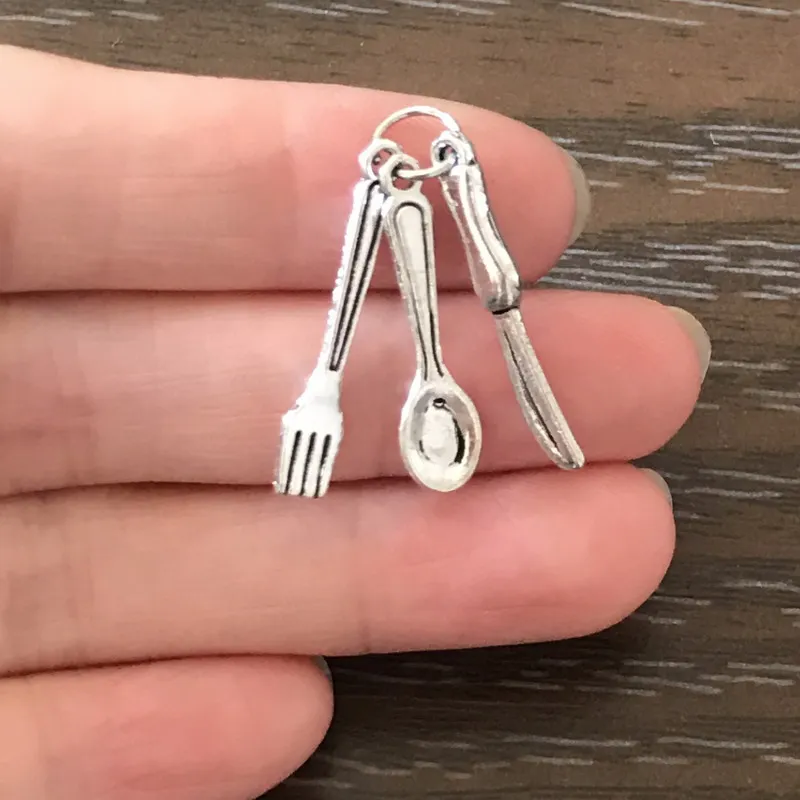 10 шт. DIY Подвески для ювелирных изделий подвески из цинкового сплава вилка ложка и