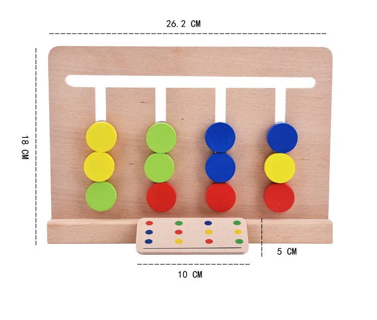 Деревянные игрушки набор из четырех цветов Дошкольное монтесори Детские материалы учебная доска игрушка для детей раннего обучения