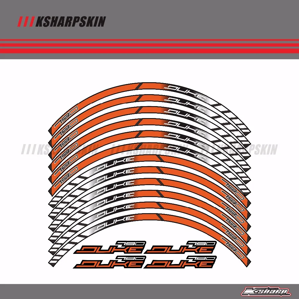 12 X Thick Edge Outer Rim Sticker Stripe Wheel Decals For all KTM DUKE790 DUKE 790