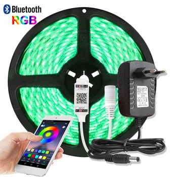 

Bluetooth LED Strip 5050 RGB 5M Waterproof Diode Tape TV Lights Strips Controller Ledstrip Power Supply 12V Decoration Salon PC