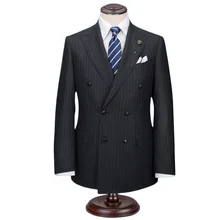 На заказ, мужской костюм bespoke, двубортный, серый, в тонкую полоску, мужской свадебный смокинг, Классические мужские свадебные костюмы для мужчин