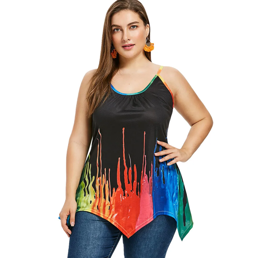 Fashion Plus Size Women Top 3XL 4XL O Neck Big Size Sleeveless Cami Oil