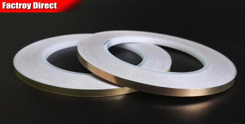 

Free Shipping, 2 roll 4MM*30M Single Adhesive Conductive Copper Tape EMI Shielding Copper Foil Strip Stained Glass Work, Laptop