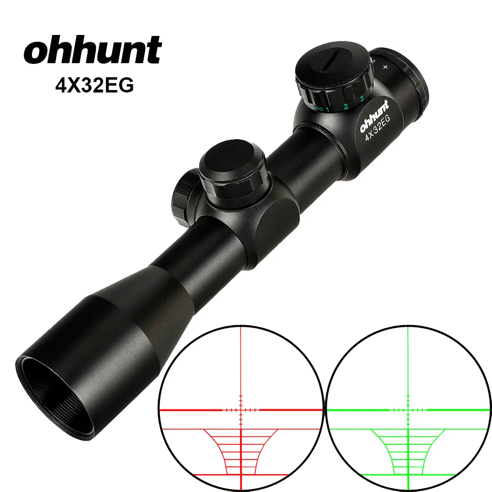 Ohhunt 4X32EG тактический оптический прицел красный зеленый с подсветкой Rang Finder Сетка