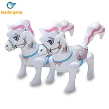 LeadingStar Kids Thicken Inflatable Toys PVC Inflated Simulation White Horse Shape Printing Interactive Toy zk35