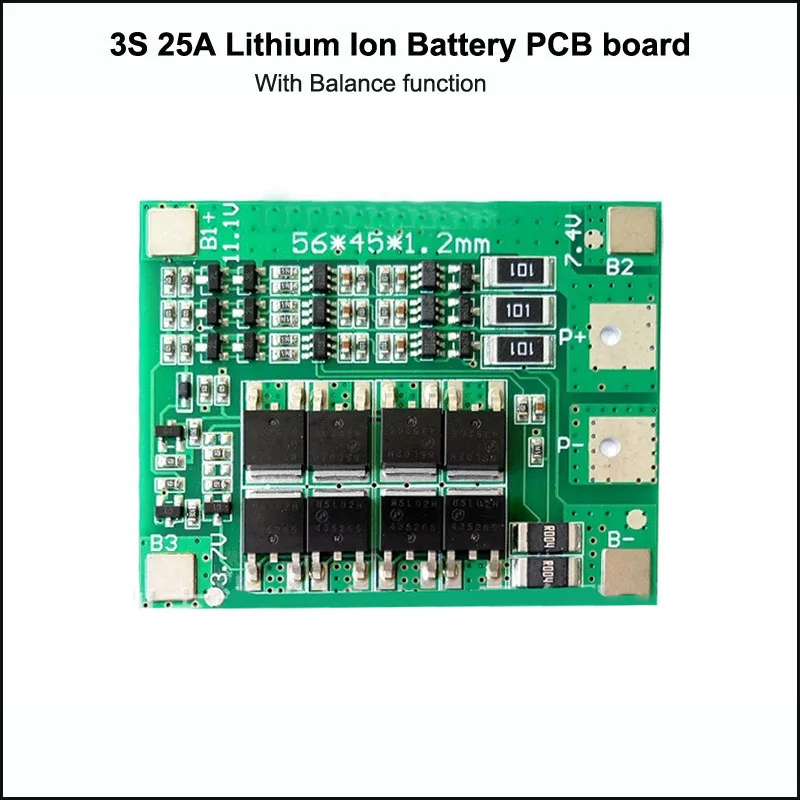 3S 25A 11 1 V или 12 6 PCB батареи 18650 с функцией балансировки для электрического