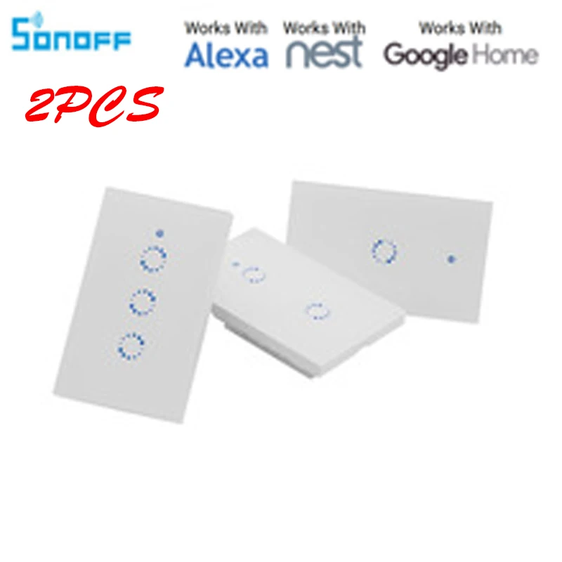 Умный дом Sonoff T1 США с Alexa Google Home Wi Fi настенный сенсорный выключатель света 1/2/3 Gang