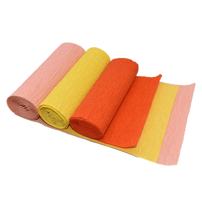 250cm 10/15/25/50cm Wide Crepe Paper DIY Flower Wrapping for Wedding Birthday Party Decoration Gift Packing Craft Crinkled Paper