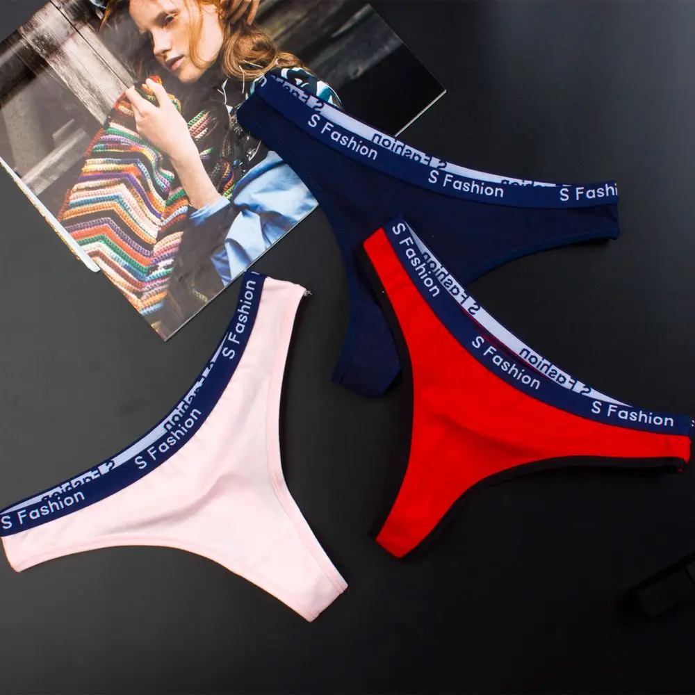 

Women Sporty Style Fashion Cotton Seamless Briefs String Women Sexy Underwear Lingerie Soft Solid Female Panties Thong