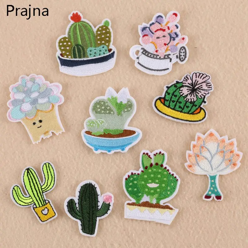 

Suculent Patch Embroidery Emoji Patch Plant Lotus Applique For Clothing Badge Jacket Patches Diy Bordado Jean Sewing Patchwork F