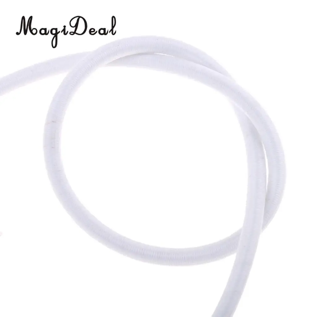 MagiDeal 5mm White Shock Cord - Marine Grade Polyester Coated Rubber Bungee Rope - UV Resistant - DIY, Tie Down, Indoor, Outdoor