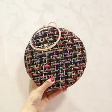 LIXUN полосатая круглая Сумка-клатч вечерняя сумочка шерстяные сумки кошелек через плечо сумка для свадьбы Вечерние сумки Bolsa Feminina