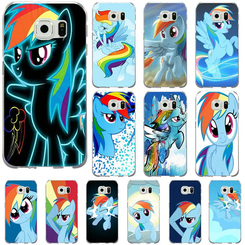 Slim Soft Mobile Phone Bags Cases for Samsung Galaxy S2 S4 S5 S6 S7 S8 S9 Edge Plus Note 2 3 4 5 8 Pink My Little Pony Rainbow |