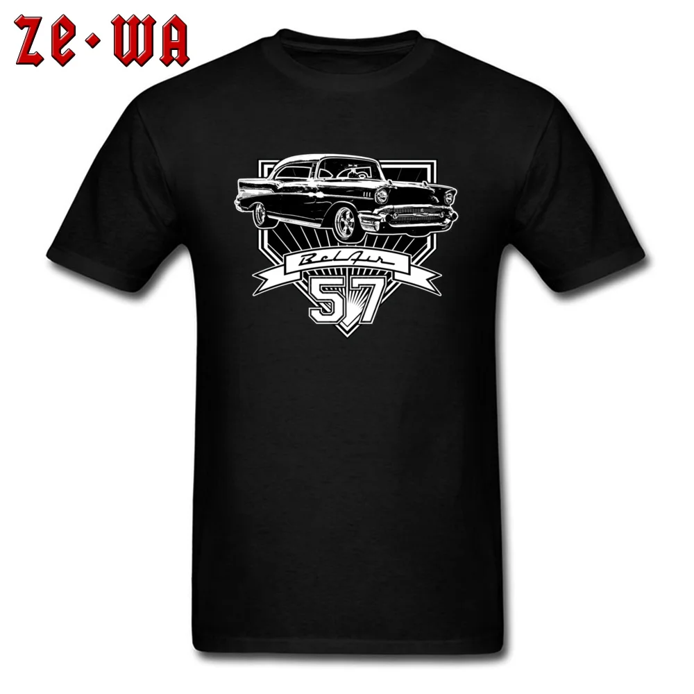 

57 Chevy Chevrolet Car T Shirt Open Cars Limousine Retro Tshirts Print O Neck All Cotton Tops Shirts Father's Day Men Free Ship