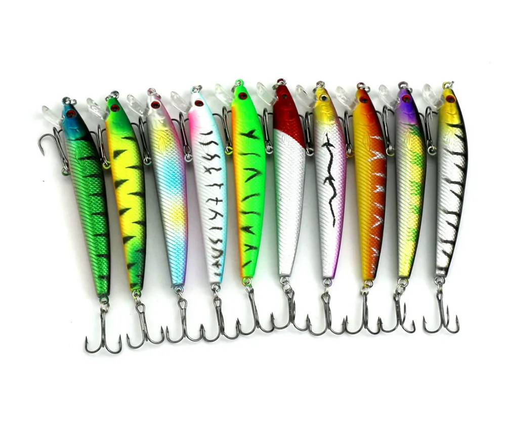 10PCS Cheap Minnow fishing lure set Fish Artificial lures Plastic Hard