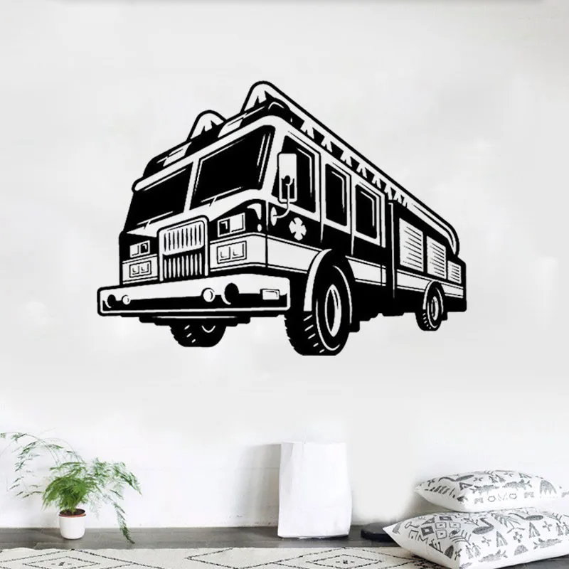 Us 14 99 Firetruck Firefighter Wall Decal Art Decor Sticker Gift Nursery Vinyl In Us 14 99 Firetruck Firefighter Wall Decal Art Decor Sticker Gift Nursery Vinyl In