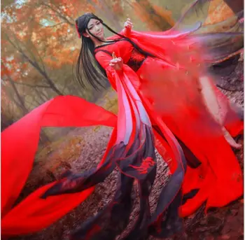 

Jun Muyao 3 Designs Red Swordlady Hanfu Costume A Lan Ruo Red Bride Wedding Hanfu TV Play Anime Mobile Game Cosplay Hanfu