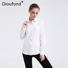 Dioufond Solid Oxford Mint Women Blouses Long Sleeve Causal Blouse Shirt Simple Design Ladies Office Shirt Summer 2017 S-5XL