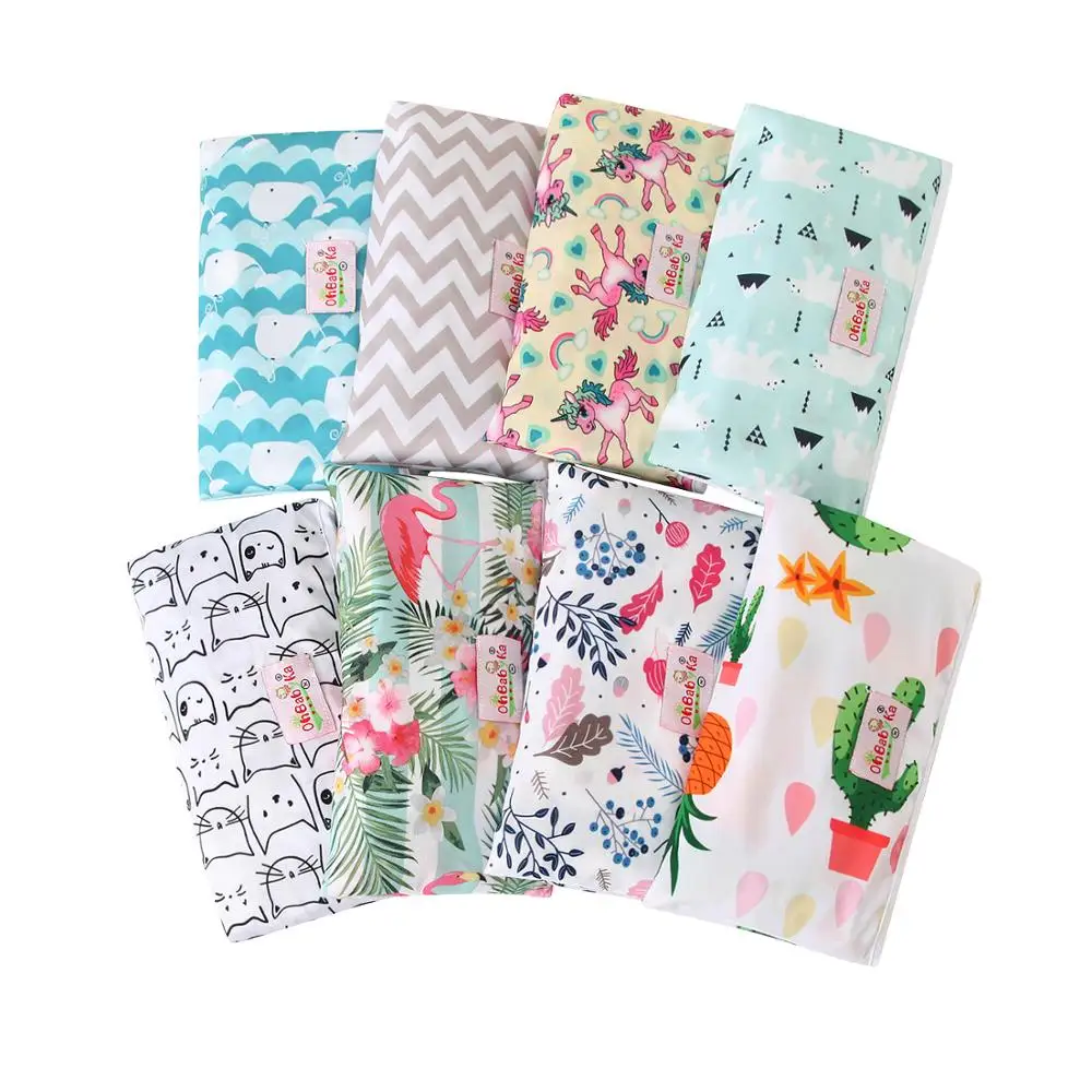 

Baby Changing Pads with Bag 2019 Ohbabyka Infant Change Mat Cover Portable Foldable Changing Mat Waterproof Pads Cover Baby Care