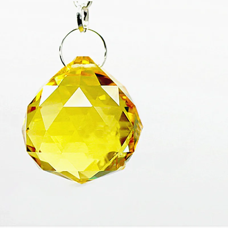 Top Quality 10pcs/lot Sparkle Golden Color 30mm Crystal Faceted Balls Glass Chandelier Pendants