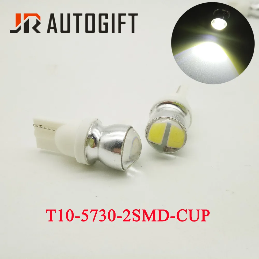

2PCS T10 5730 2SMD 2LED White W5W lens Convex len 12V 24V Car bulb Auto lamp Wedge lamp License plate signal light Car-styling