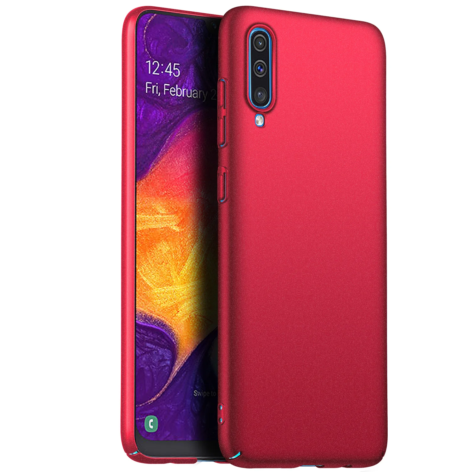 Чехол для samsung Galaxy A10 A20S A30S A40 A50 A60 A70 A80 A90, ультратонкая Минималистичная тонкая защитная задняя крышка-чехол для телефона - Цвет: Matte Red