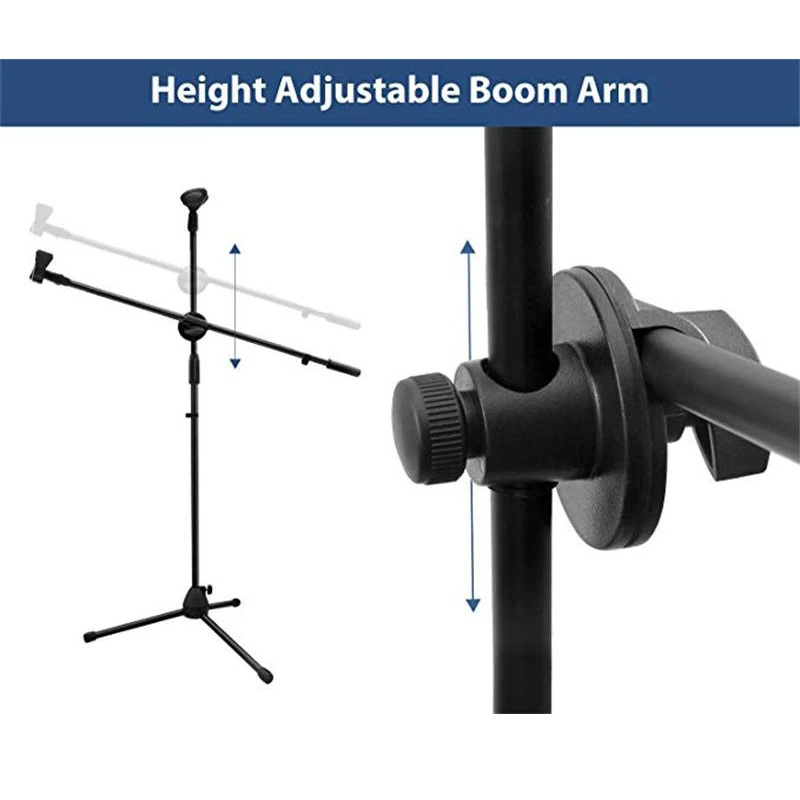 FELYBY напольная подставка для микрофона, подставка для микрофона, регулируемый сценический штатив, портативный выдвижной Двойной микрофонный стенд