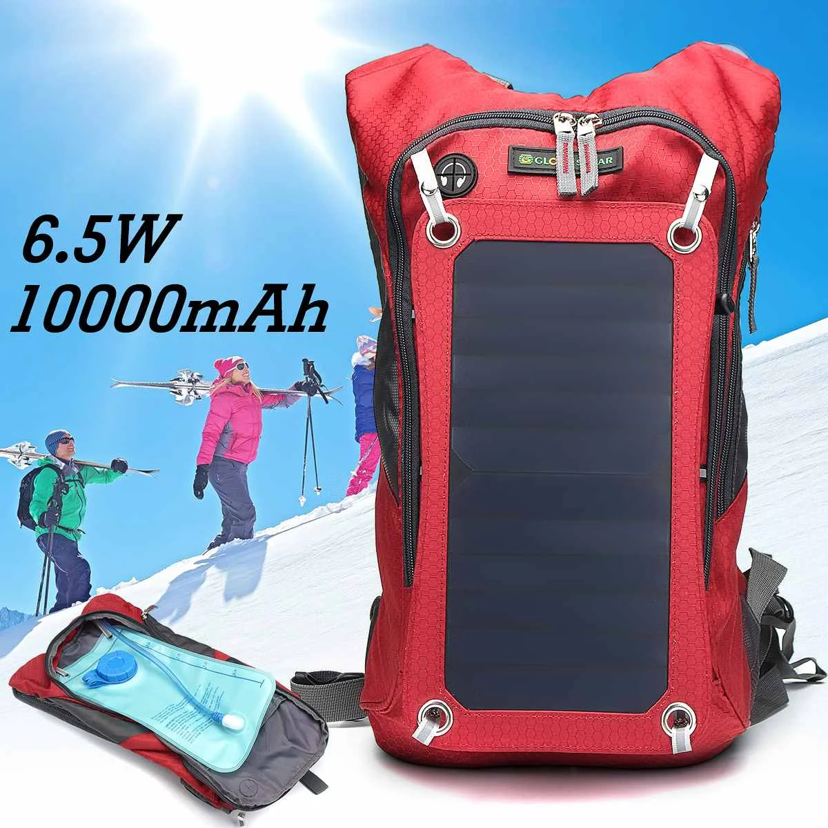 

Outdoor Travel Bag 6.5W Solar Panel USB Powered Detachable Backpack Charger