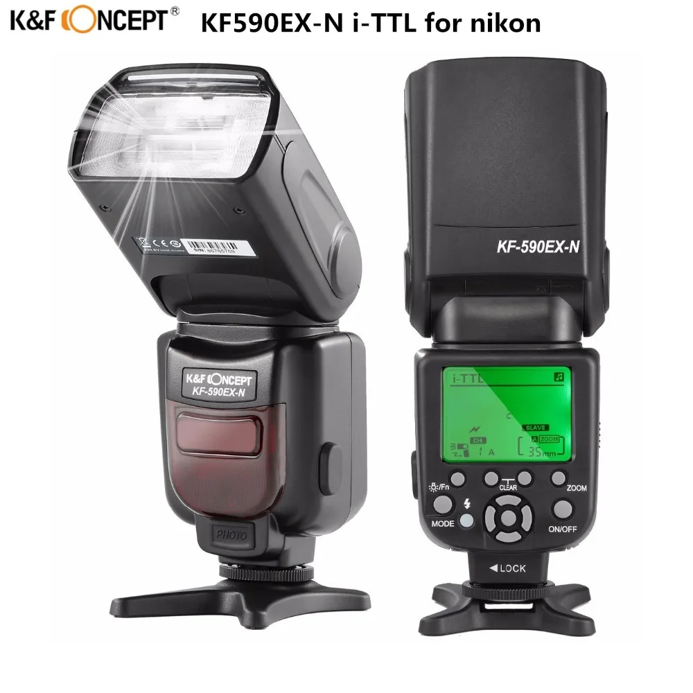 K & F CONCEPT KF590EX N LCD Беспроводная TTL вспышка Speedlite Master Slave Speedlight для Nikon d3300 d7200 d3200 d800 d750