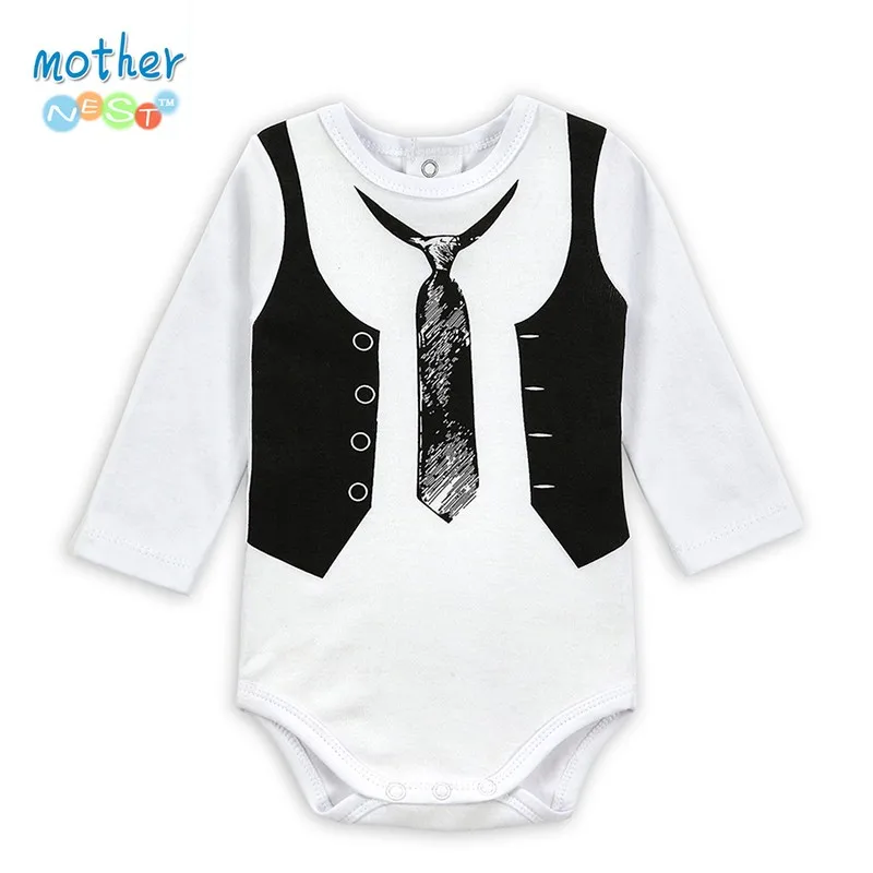 2PICSLOT Gentleman Long Sleeve Baby Boy Bodysuits Baby Boys Girls Clothes Spring Summer Children Jumpsuit Newborn Infant Body (3)