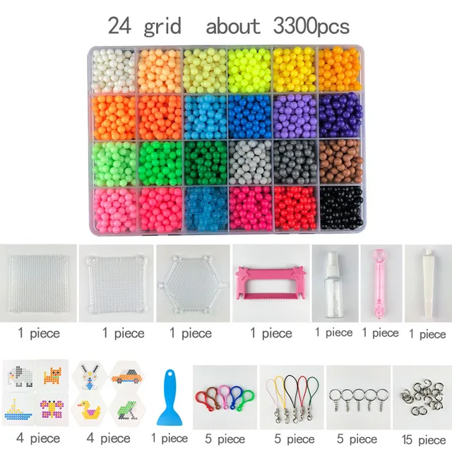 DIY Water spray beads Hand Making 3D diameter 5mm Aqua diy toy 3D Beads Puzzle Educational Toys for Children Spell Replenish 1