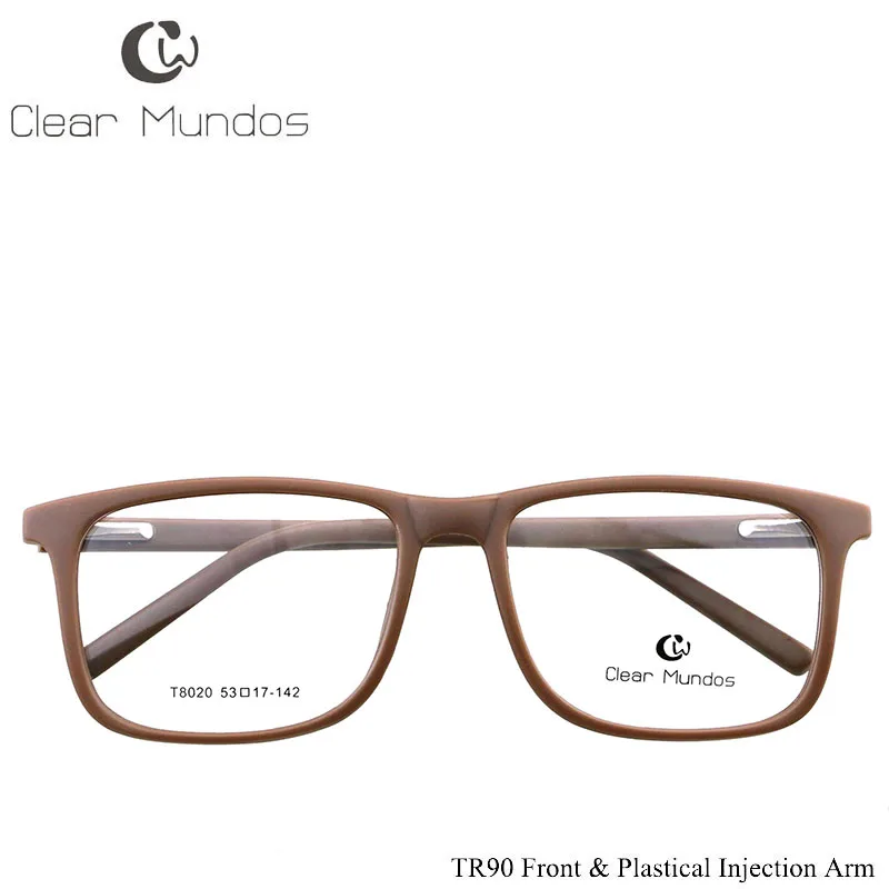 CLEAR MUNDOS New Arrival TR90 Glasses Frame for Adults Flexible Optical Frames Eyeglasses No Degree Clear Lens Eyewears #T8020
