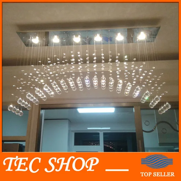 

Best Price JH Clear K9 Crystal Chandeliers Arched Rectangle Crystal Ceiling Lamp LED Fixture Lighting Bar Light curtain lights