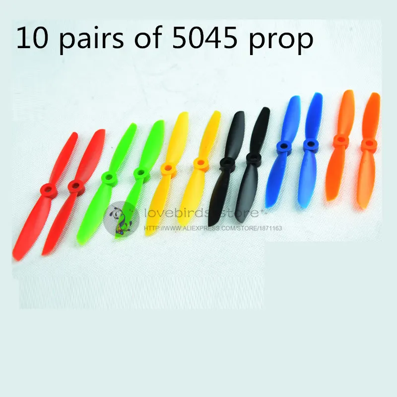 5045 пластиковые пропеллеры ABS 5*4 5 дюймов 2 лезвия (CW/CCW) 6 цветов для DIY гонки