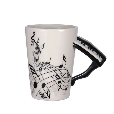 Креативная музыкальная скрипка, стильная керамическая кружка для гитары, Кофейная, чайная, молочная, с ручкой, кофейная кружка, новинка, подарки - Цвет: A