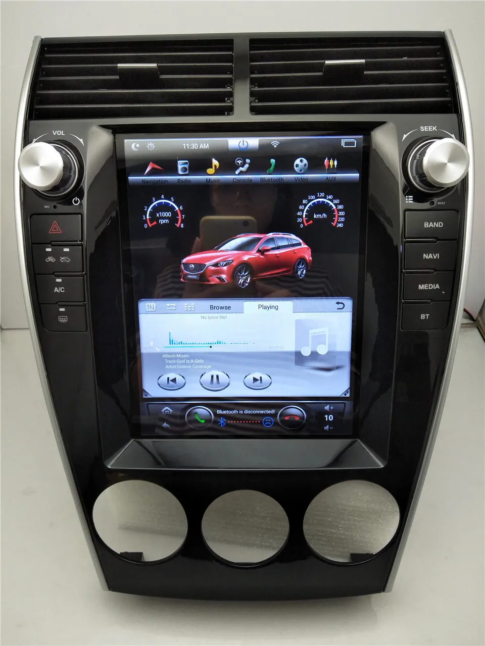 KiriNavi вертикальный экран Tesla стиль Android 7,1 10,4 дюймов сенсорный экран автомобиля радио для Mazda 6 gps навигация Bluetooth 2002
