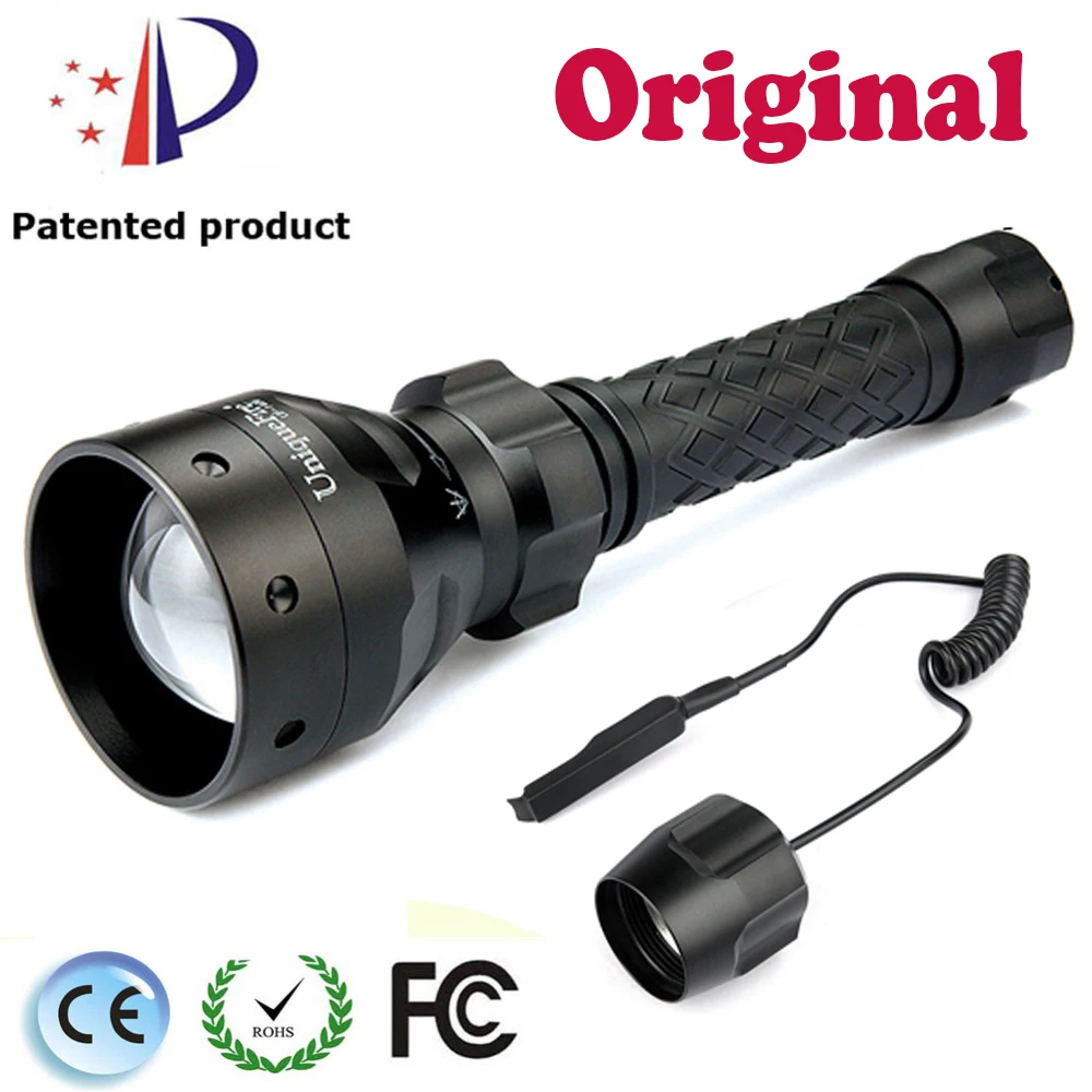 

Uniquefire 1200 Lumens UF-1406 XM-L2 Black LED Flashlight And Pressure Switch Convex Lens Zoomable Lamp Portable Lighting