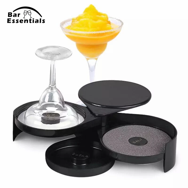 

Useful Bar Glass 3-tier Salt Sugar Margarita Cocktail Rimmer For Bartender Bar Tools