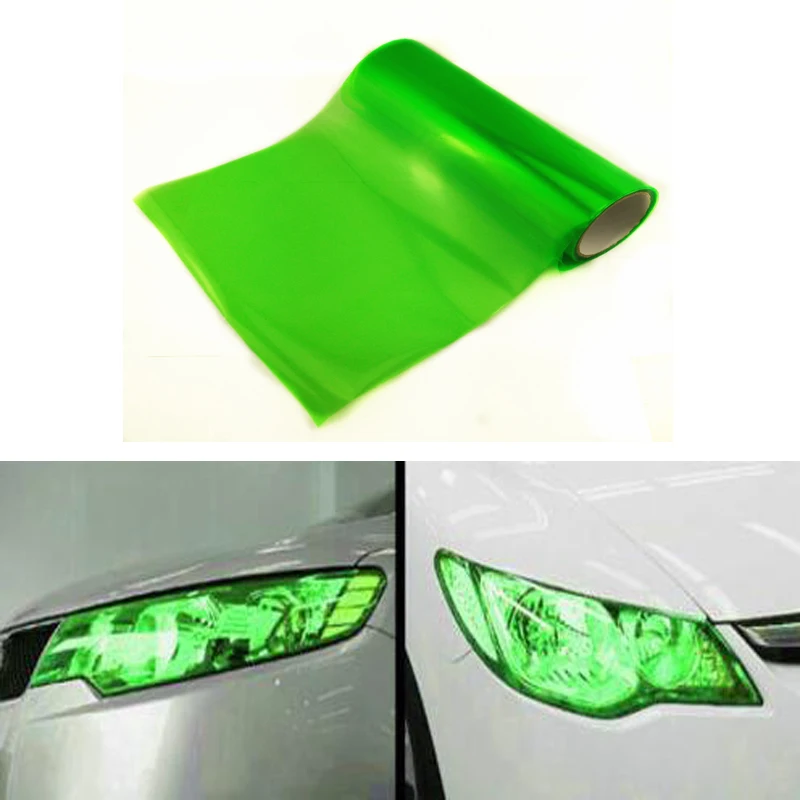 Green Auto Vehicle Car Headlight Tailight Fog Light Vinyl Wrap Film