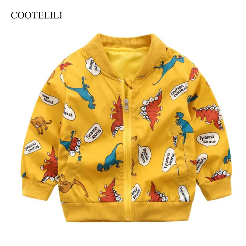 COOTELILI/Милая Весенняя Солнцезащитная куртка с динозавром для малышей; весенняя куртка с капюшоном для активных детей; Верхняя одежда для мальчиков; пальто