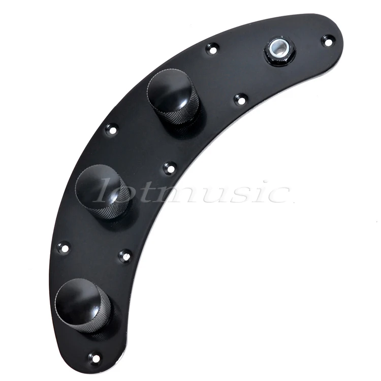 Black Loaded Control Plate 3 Pots for Electric Bass Guitar Replacement