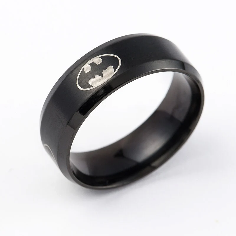 2016 Fashion font b Cool b font Black Titanium Men Boy Punk Batman font b Symbol