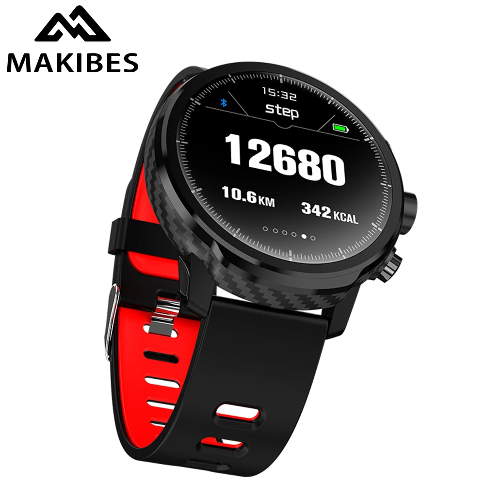 

Makibes L5 Smart Watches Standby for 100 days 1.3" IP68 waterproof Weather Smartwatch Support Led lighting Message call reminder