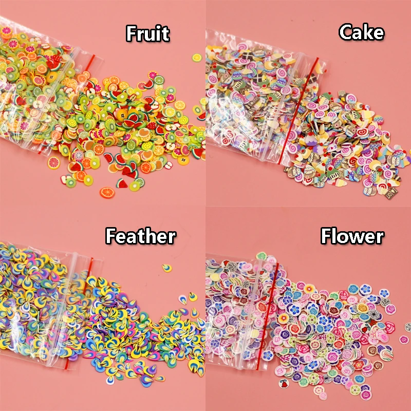 1000PCS DIY Decor Fruit Animal Cake Polymer Clay Toy Slime Accessories Decoration Jelly Mud Hand Gum Polyer Clay Toys Gift  (8)