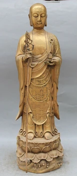 

26"Chinese Buddhism Bronze Brass Tang Monk Ksitigarbha Bodhisattva Buddha Statue