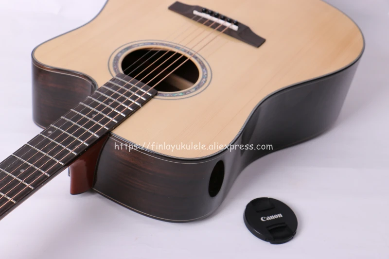 

Finlay Cutaway 41" Acoustic Guitars,Solid Spruce Top/Rosewood Body guitarra With Hard case,professional gitar
