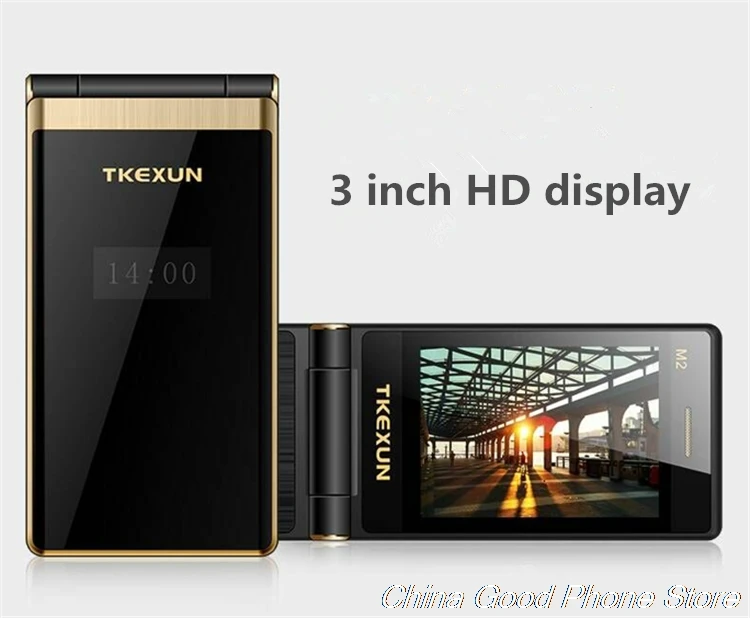 TKEXUN M2 мобильный телефон с откидной крышкой и металлическим корпусом 3 0 экран