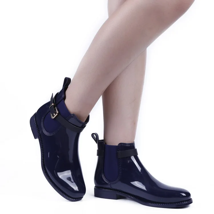MaxMuxun/женские непромокаемые ботильоны; резиновые сапоги на низком каблуке с пряжкой; обувь на платформе; обувь для прогулок и охоты; водонепроницаемые резиновые сапоги