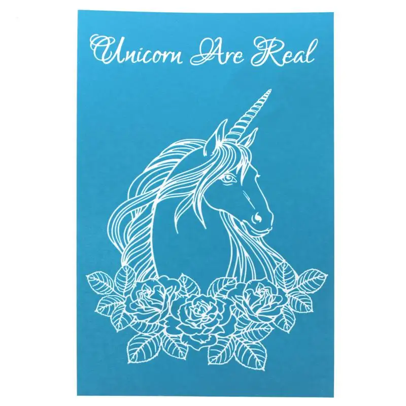 

YPP CRAFT Lovely Unicorn Self-Adhesive Silk Screen Printing Art Mesh Designs for DIY Card Making Home Decoration Crafts